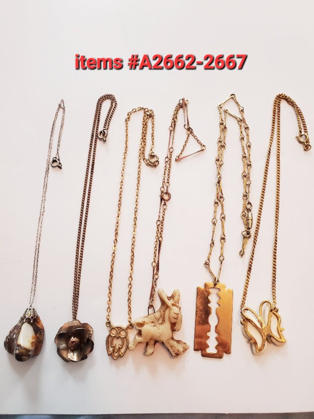 6 Necklaces, items # A -2662-2667, . wt . 54 grams.